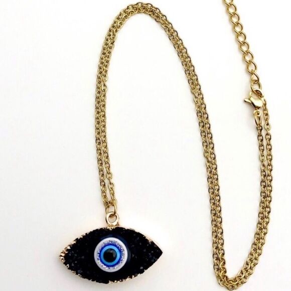 NEW Gold Plated Chain with Turkish Evil Eye Pendant 🧿 - Picture 2 of 8